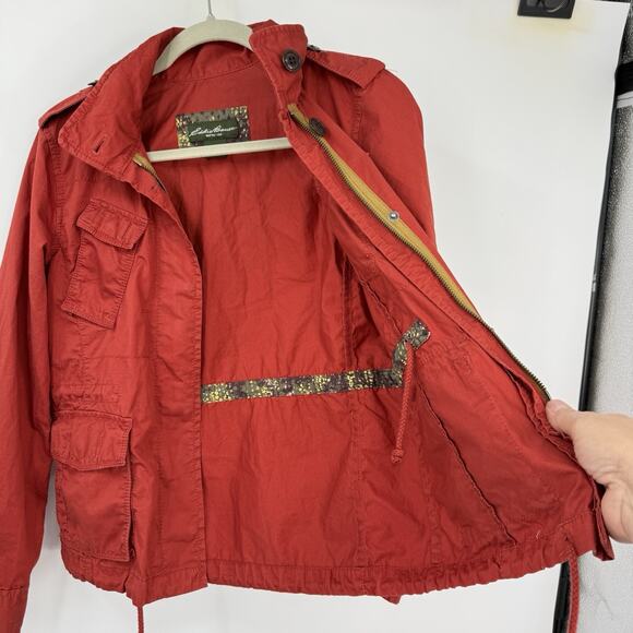 Eddie Bauer XS Women Utility Jacket Rust Hooded Full Zip Bella Twilight Gorpcore - Picture 8 of 14